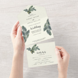Winter Greenery | Elfenbeinhochzeit All In One Einladung