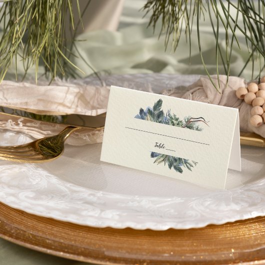 Winter Greenery | Elfenbeinhochzeit - Platzkarte