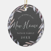 Winter Greenery Erste Weihnachtsfeier Neues Zuhaus Keramik Ornament (Links)