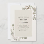 Winter Greenery Floral Cream UAWG QR Code Hochzeit Einladung (Vorderseite)
