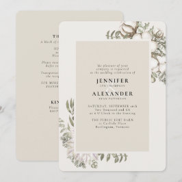 Winter Greenery Floral Cream UAWG QR Code Hochzeit Einladung