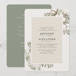 Winter Greenery floral Green UAWG QR Code Hochzeit Einladung