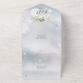 Winter Greenery Floral QR Code Hochzeit All In One Einladung (Außenbereich)