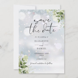 Winter Greenery Floral QR Code Hochzeit Save The Date