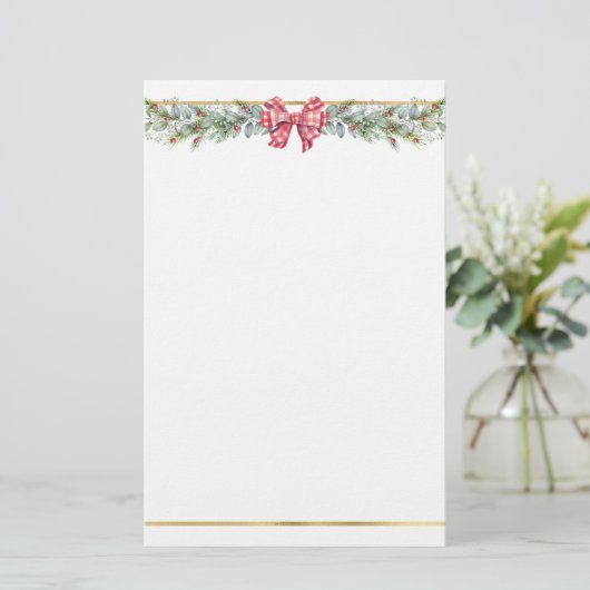 Winter Greenery Foliage Pine Stationery Briefpapier (Stehend Vorderseite)