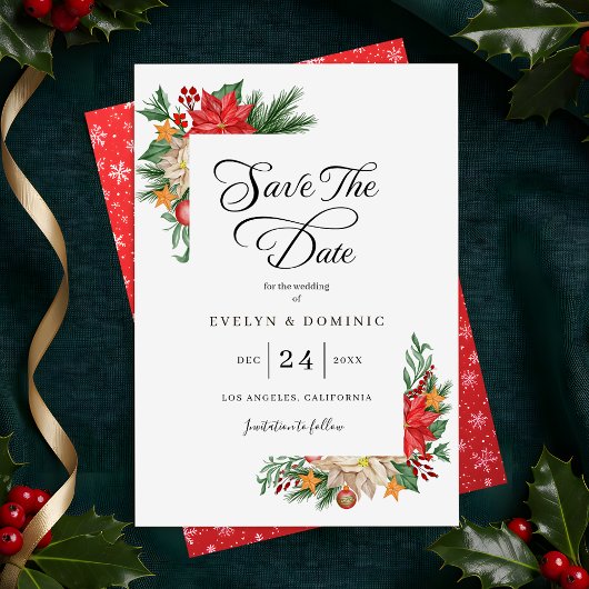 Winter Greenery Foliage Weihnachtsfeier Hochzeit Save The Date