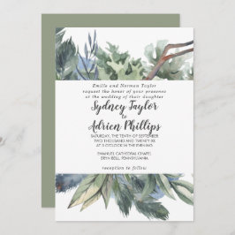 Winter Greenery Formal Wedding Einladung