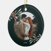 Winter Greenery Foto Urlaub Keramik Ornament (Links)