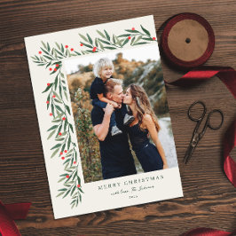 Winter Greenery Foto Weihnachten Magnetkarte