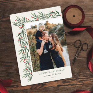 Winter Greenery Foto Weihnachten Magnetkarte