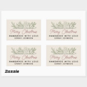 Winter Greenery Frohe Weihnachten Handmade Rechteckiger Aufkleber (Blatt)