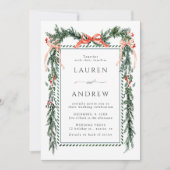 Winter Greenery Garland Wedding All in One Einladung (Vorderseite)