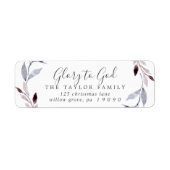 Winter Greenery Glory to God Return Address Label (Vorne)