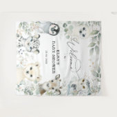 Winter Greenery Gold Arctic Animals Baby Willkomme Wandteppich (Vorderseite (Horizontal))