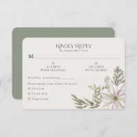 Winter Greenery Green Moss RSVP Card Optionen zum