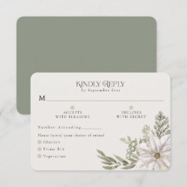 Winter Greenery Green Moss RSVP Card Optionen zum Karte