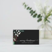 Winter Greenery Heilig und Berries Weihnachten Visitenkarte (Stehend Vorderseite)