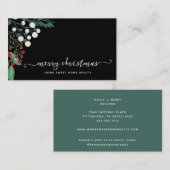 Winter Greenery Heilig und Berries Weihnachten Visitenkarte (Vorne/Hinten)