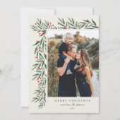 Winter Greenery Ivory Foto Weihnachten (Vorderseite)