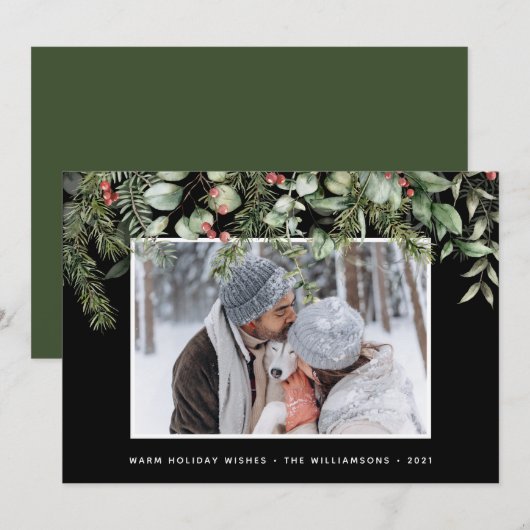 Winter Greenery | Kiefern und Foto Berries Urlaub (Vorne/Hinten)