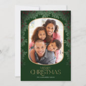 Winter Greenery Mistletoe Rounded Foto Weihnachten (Vorderseite)