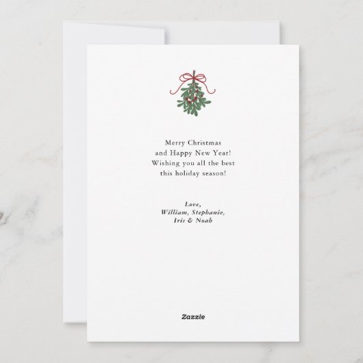 Winter Greenery Mistletoe Rounded Foto Weihnachten (Rückseite)