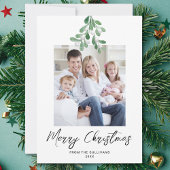 Winter Greenery Mistletoe Weihnachtsfest Foto Feiertagskarte