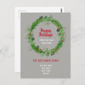 Winter Greenery Neue Zuhause Happy Holidays Postkarte (Vorne/Hinten)