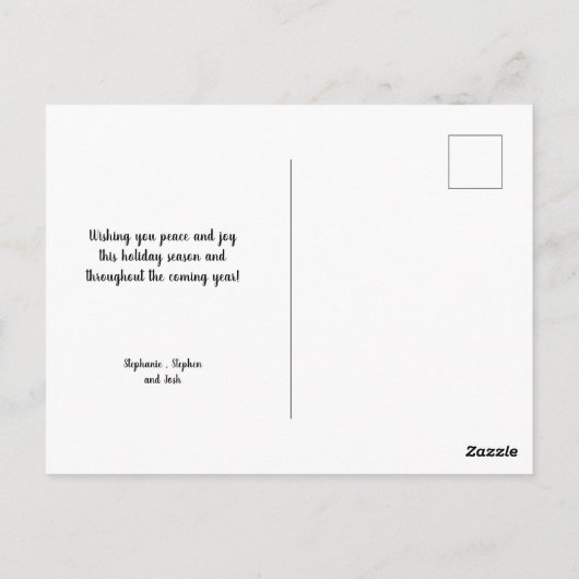 Winter Greenery Neue Zuhause Happy Holidays Postkarte (Rückseite)