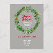 Winter Greenery Neue Zuhause Happy Holidays Postkarte (Vorderseite)