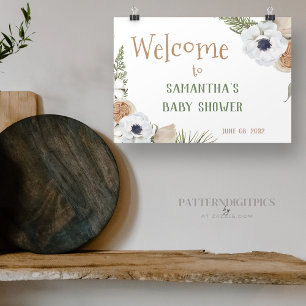 Winter Greenery Pine Baby Dusche Willkommen Banner