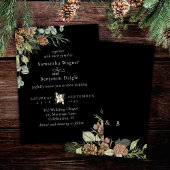 Winter Greenery Pine Black Elegante Hochzeit Einladung