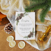 Winter Greenery Pine Cone Hochzeit Empfang Begleitkarte