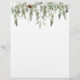 Winter Greenery Pine Cone Snow Letterhead Briefbogen