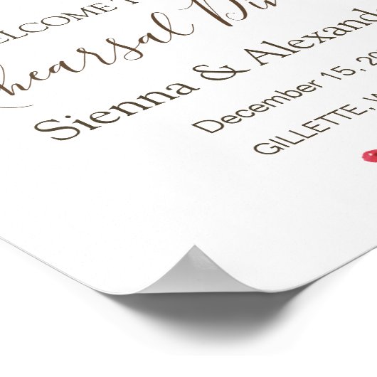 Winter Greenery Pine Probe Abendessen Willkommensz Poster (Ecke)