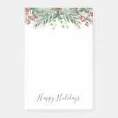 Winter Greenery Pine Red Berry Post-it Notes Klebezettel (Vorderseite)