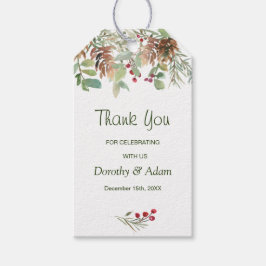 Winter Greenery Pine Wedding Vielen Dank Geschenkanhänger