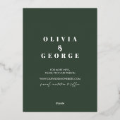 Winter Greenery Pinecone Weihnachten Save the Date Folieneinladung (Rückseite)