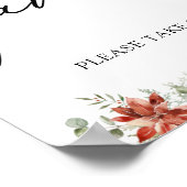 Winter Greenery Poinsettias Favors Sign Poster (Ecke)