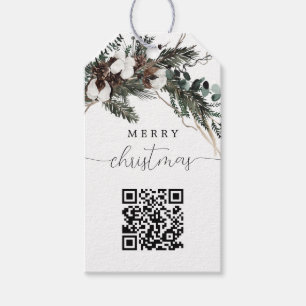 Winter Greenery QR Code Weihnachten Geschenkanhänger