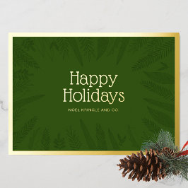 Winter Greenery Rahmen Happy Holidays Corporate Folien Feiertagskarte