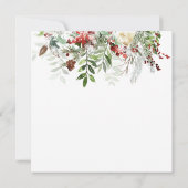 Winter Greenery Red Berry Bird Weihnachtskarte Karte (Rückseite)