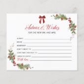 Winter Greenery Red Bow Advice and Wishes card (Vorderseite)