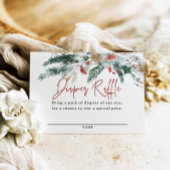 Winter Greenery Santa Baby Diaper Raffle Card Begleitkarte