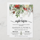 Winter Greenery The Night Before Rehearsal Dinner Einladung (Vorne/Hinten)