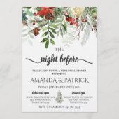 Winter Greenery The Night Before Rehearsal Dinner Einladung (Vorderseite)