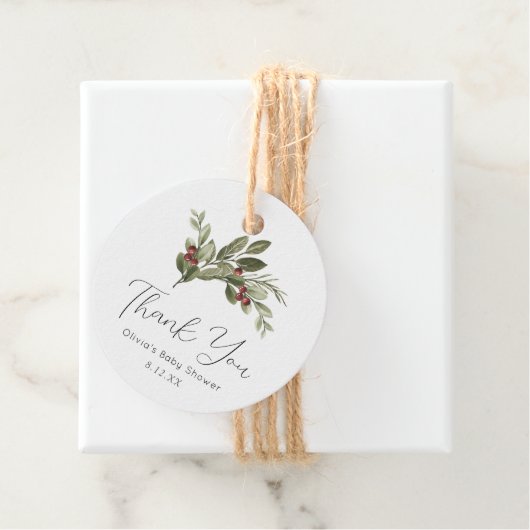 Winter Greenery Vielen Dank für Ihre Unterstützung Geschenkanhänger (Beispiel)