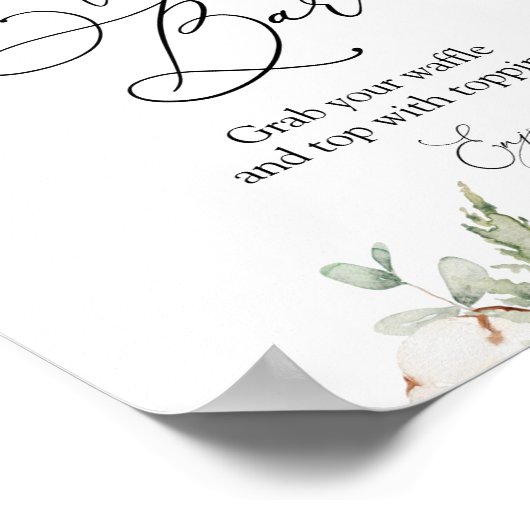 Winter Greenery Waffle Bar Pedestal Schild (Ecke)