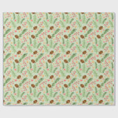 Winter Greenery Watercolor Geschenkpapier (Flach)