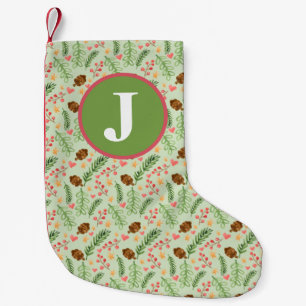 Winter Greenery Watercolor Kleiner Weihnachtsstrumpf